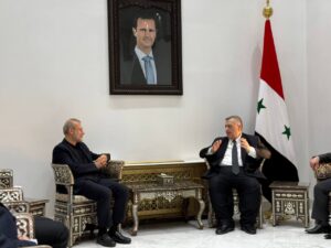 علی لاریجانی با رئیس مجلس سوریه دیدار و گفت‌وگو کرد