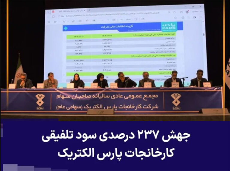 جهش ۲۳۷ درصدی سود تلفیقی و رشد ۱۹۲ درصدی سود شرکت کارخانجات پارس الکتریک